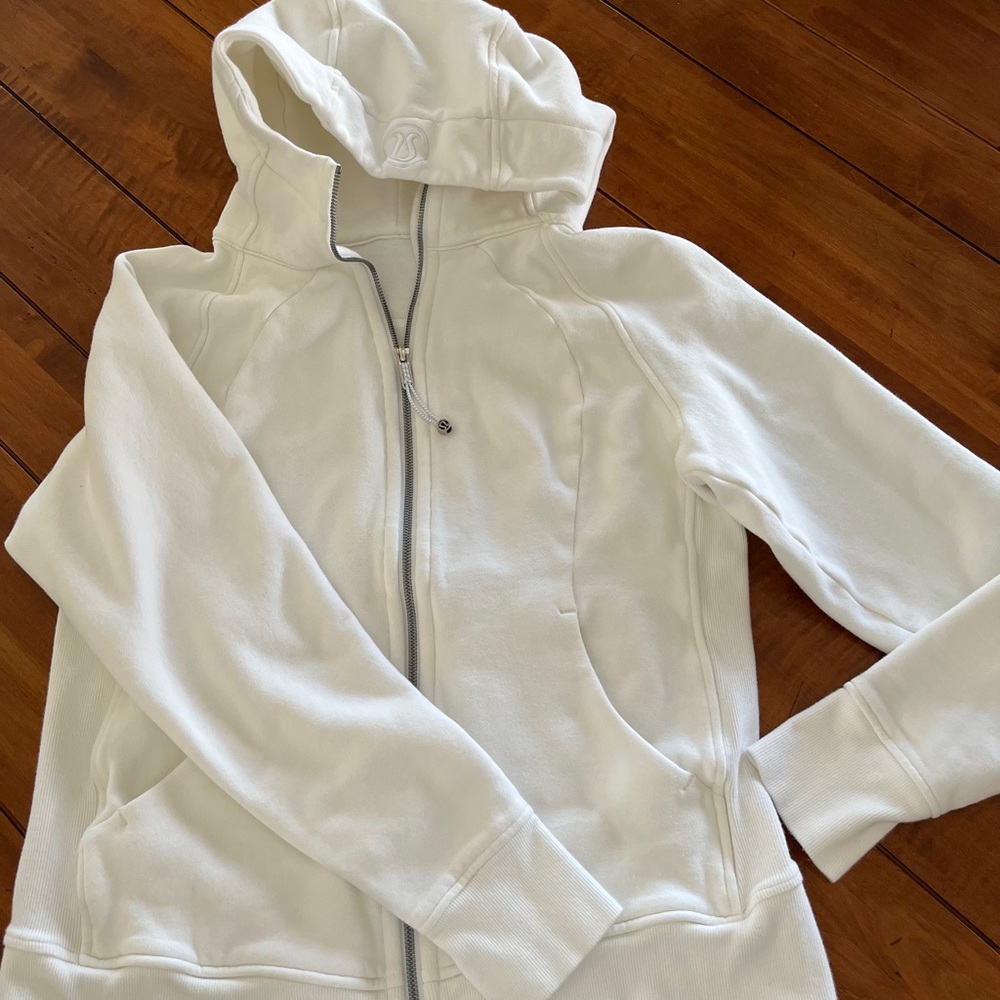 Lululemon White Scuba Hoodie, Womens Size 12